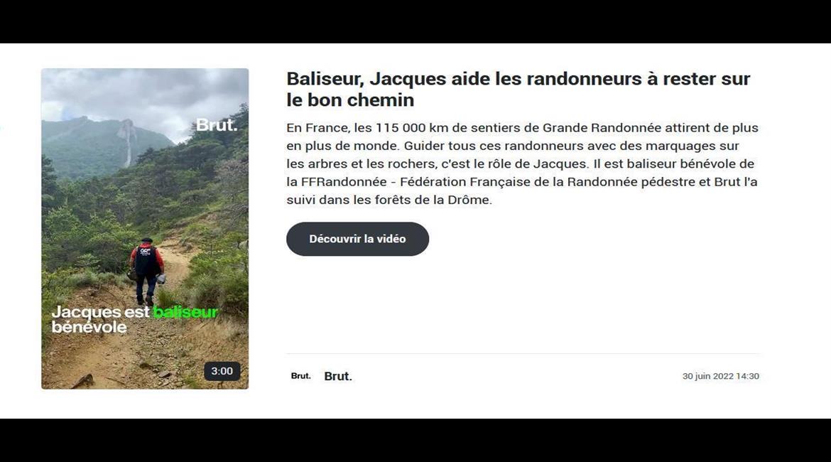 Les baliseurs drômois à l'honneur dans un reportage Brut